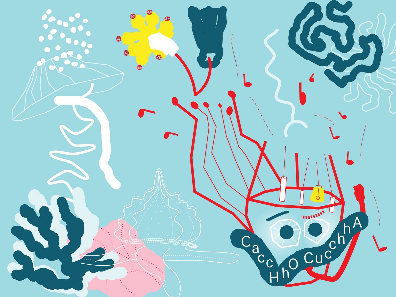 Grafische Darstellung zur Ausstellung CaccHho CucchhA