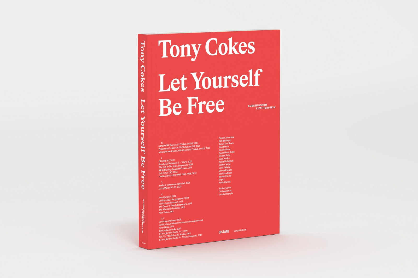 Die Publikation «Tony Cokes. Let Yourself Be Free» in einer von unzähligen Farbvarianten